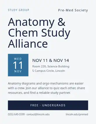 Anatomy & Chem Study Alliance — Study Groups flyer template