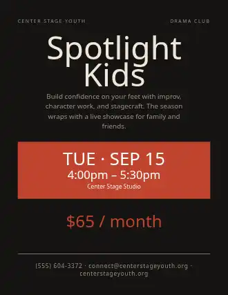 Spotlight Kids — After School Programs template
