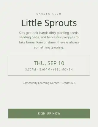 Little Sprouts — After School Programs template