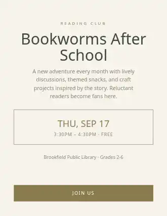 Bookworms After School — After School Programs flyer template