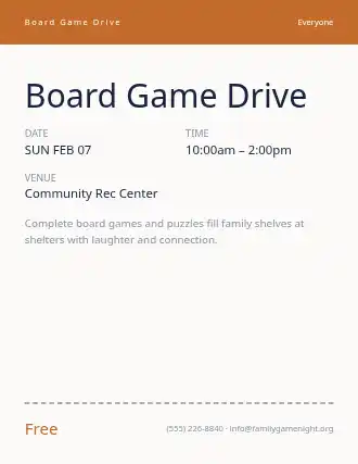 Board Game Drive — Drives flyer template