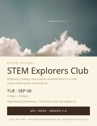 STEM Explorers Club — After School Programs flyer template
