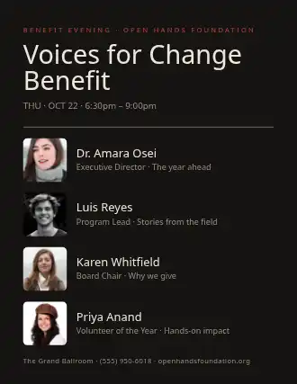 Voices for Change Benefit — Charities flyer template