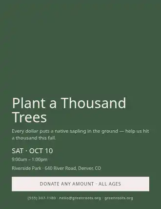 Plant a Thousand Trees — Charities flyer template