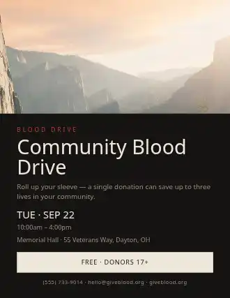 Community Blood Drive — Drives flyer template