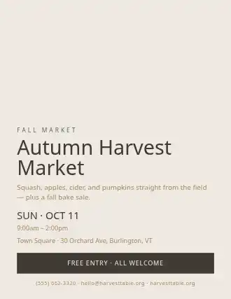 Autumn Harvest Market — Farmer Markets flyer template