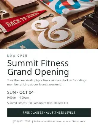 Summit Fitness Grand Opening — Grand Openings flyer template