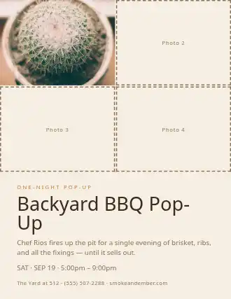 Backyard BBQ Pop-Up — Pop-up Restaurants flyer template