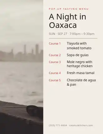 A Night in Oaxaca — Pop-up Restaurants flyer template