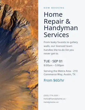 Home Repair & Handyman Services — Services Offered flyer template