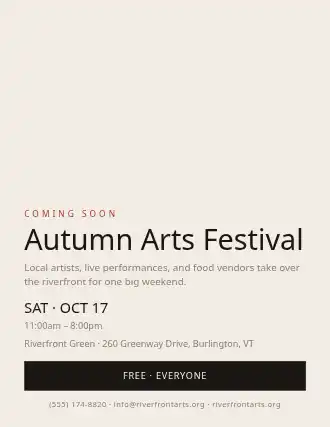 Autumn Arts Festival — Upcoming Events flyer template