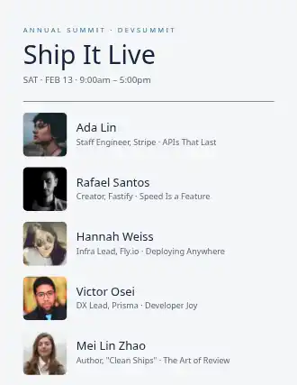 Ship It Live — Speakers template