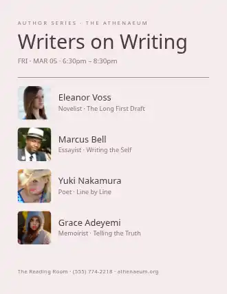 Writers on Writing — Speakers template