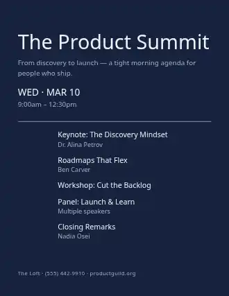 The Product Summit — Speakers template