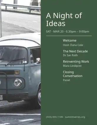 A Night of Ideas — Speakers flyer template