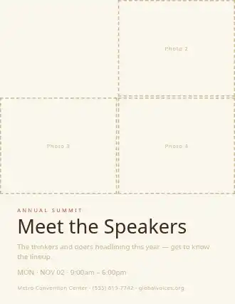 Meet the Speakers — Speakers flyer template
