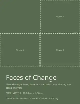 Faces of Change — Speakers flyer template