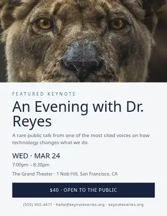 An Evening with Dr. Reyes — Speakers flyer template