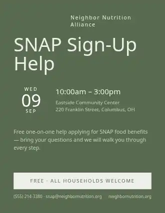 SNAP Sign-Up Help — Social Services template