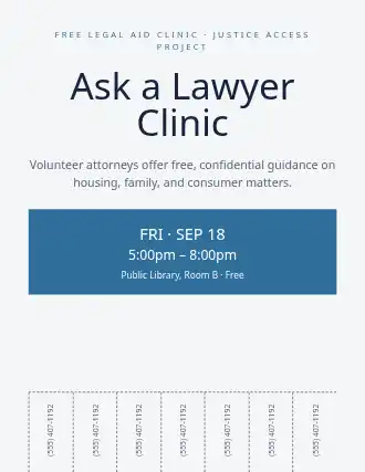 Ask a Lawyer Clinic — Social Services template