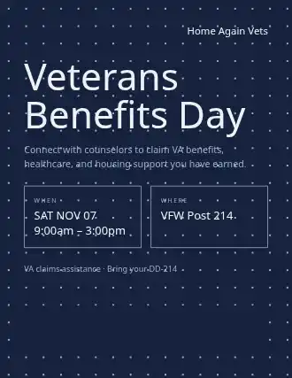 Veterans Benefits Day — Social Services flyer template