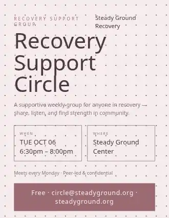 Recovery Support Circle — Social Services flyer template