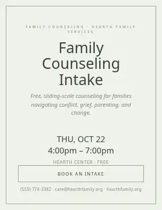 Family Counseling Intake — Social Services flyer template