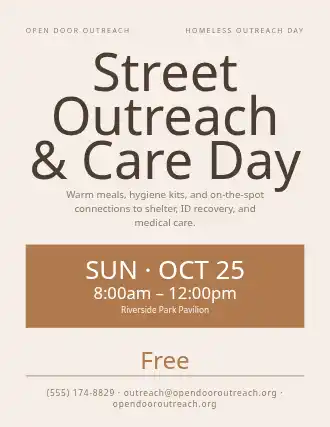 Street Outreach & Care Day — Social Services flyer template