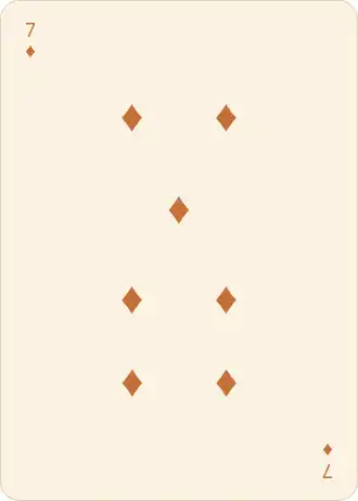 seven of diamonds pip grid — Poker & Playing Cards — Poker & Playing Cards template