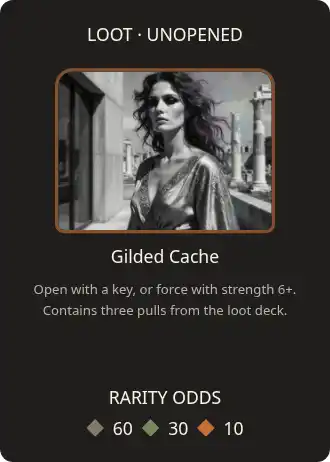 Gilded Cache — Dungeon Gear — Dungeon Gear gamecard template