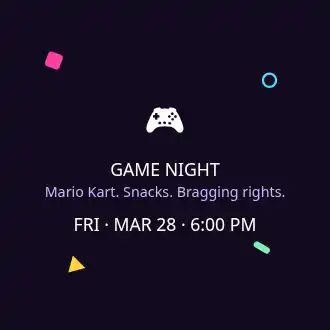 Event — confetti — Event template