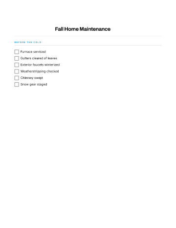 Fall Home Maintenance — Seasonal Maintenance template