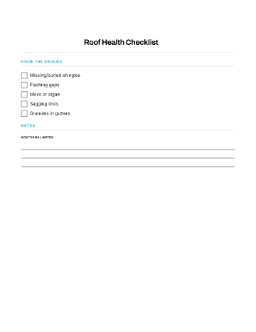 Roof Health Checklist — Seasonal Maintenance template