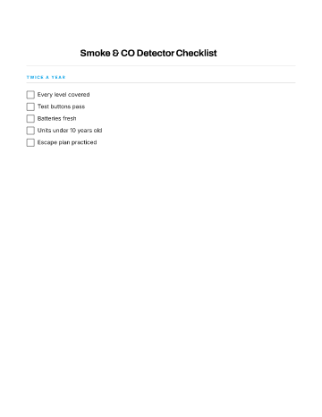 Smoke & CO Detector Checklist — Systems & Safety template