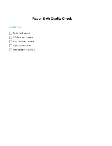 Radon & Air Quality Check — Systems & Safety template