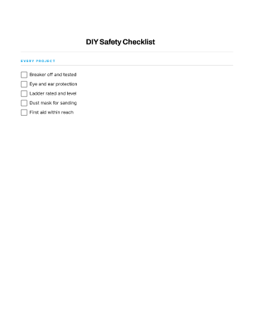 DIY Safety Checklist — Renovation & Projects template