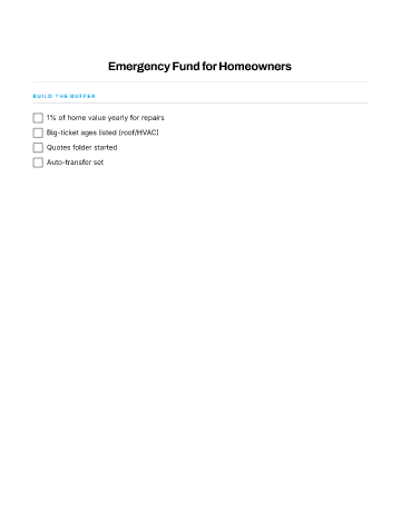 Emergency Fund for Homeowners — Finance & Insurance template