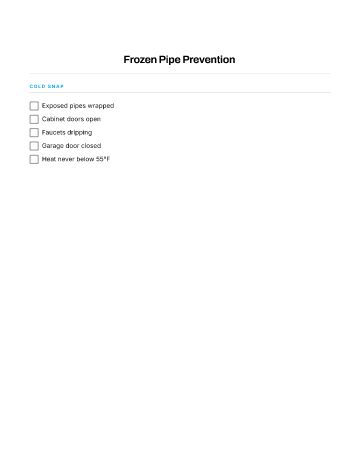 Frozen Pipe Prevention — Emergencies template