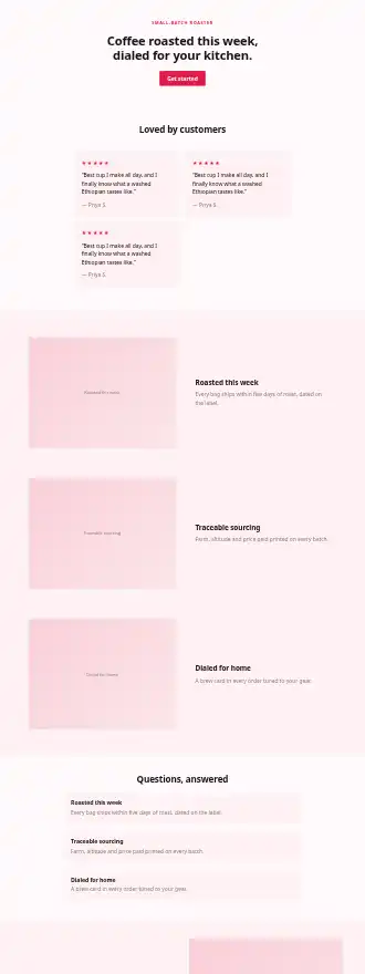 Ember & Oak Coffee — Homepages template