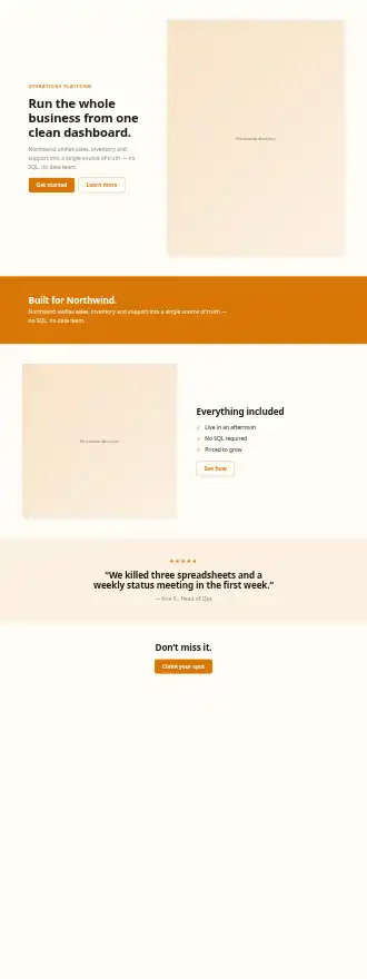 Northwind Analytics — Homepages html5 homepage template
