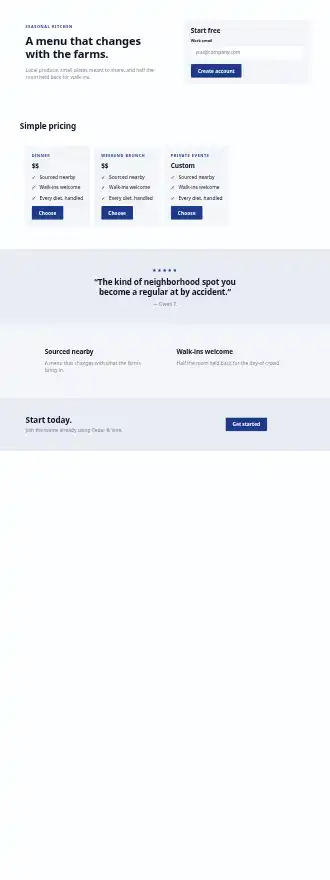 Cedar & Vine — Homepages html5 homepage template