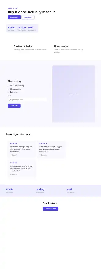 Everwear Goods — Homepages html5 homepage template