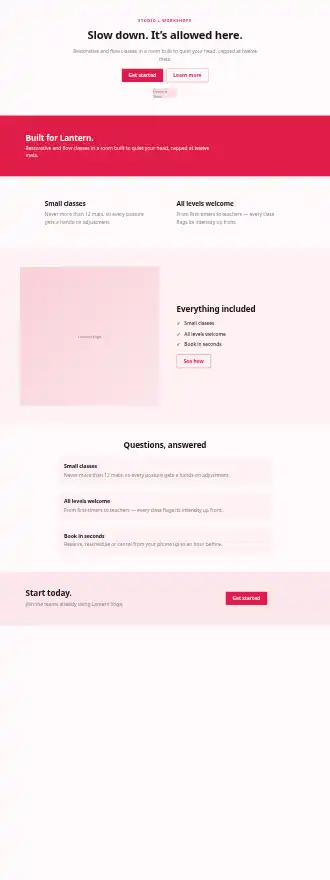 Lantern Yoga — Homepages html5 homepage template