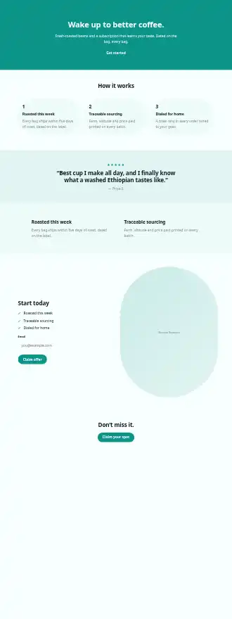 Reveille Roasters — Homepages html5 homepage template