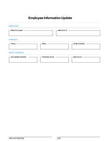 Employee Information Update — Onboarding & Records template