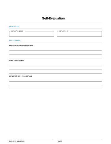 Self-Evaluation — Performance template