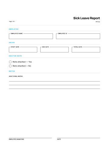 Sick Leave Report — Leave & Time Off template