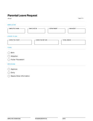 Parental Leave Request — Leave & Time Off template