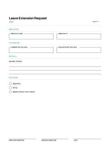 Leave Extension Request — Leave & Time Off form template
