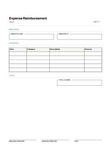 Expense Reimbursement — Pay & Expenses template